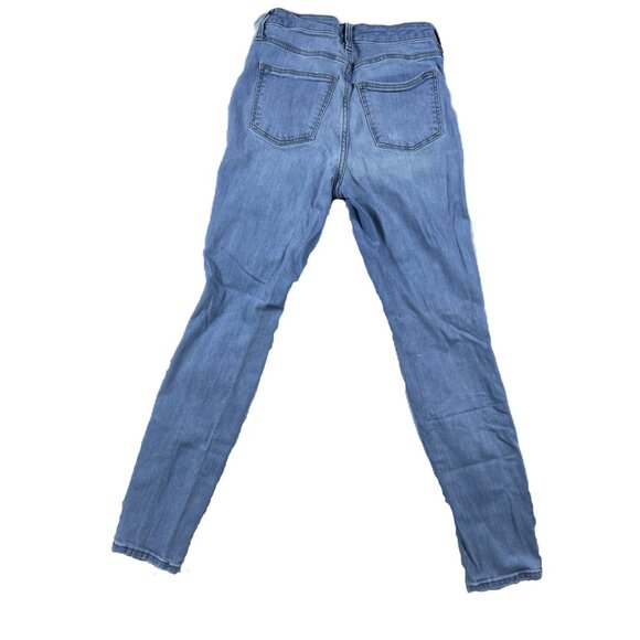 Universal Thread Women's Jeans, Denim Distressed High Rise Skinny, Button Fly - Picture 2 of 4